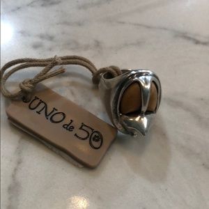 Uno de 50 silver ring, size small